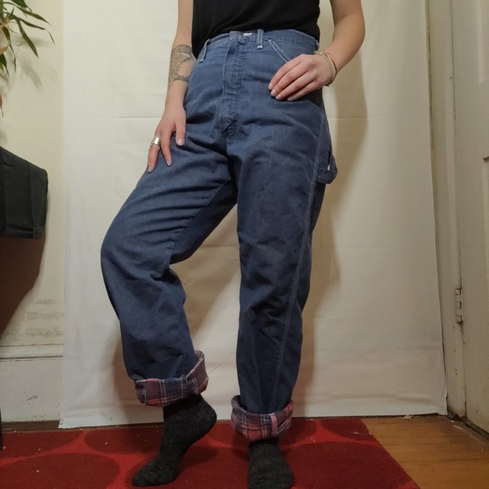 Working Plaid Lining Jeans